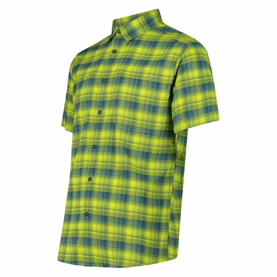 Uomo CMP Camicie^Camicia a maniche corte con fantasia Check da Uomo