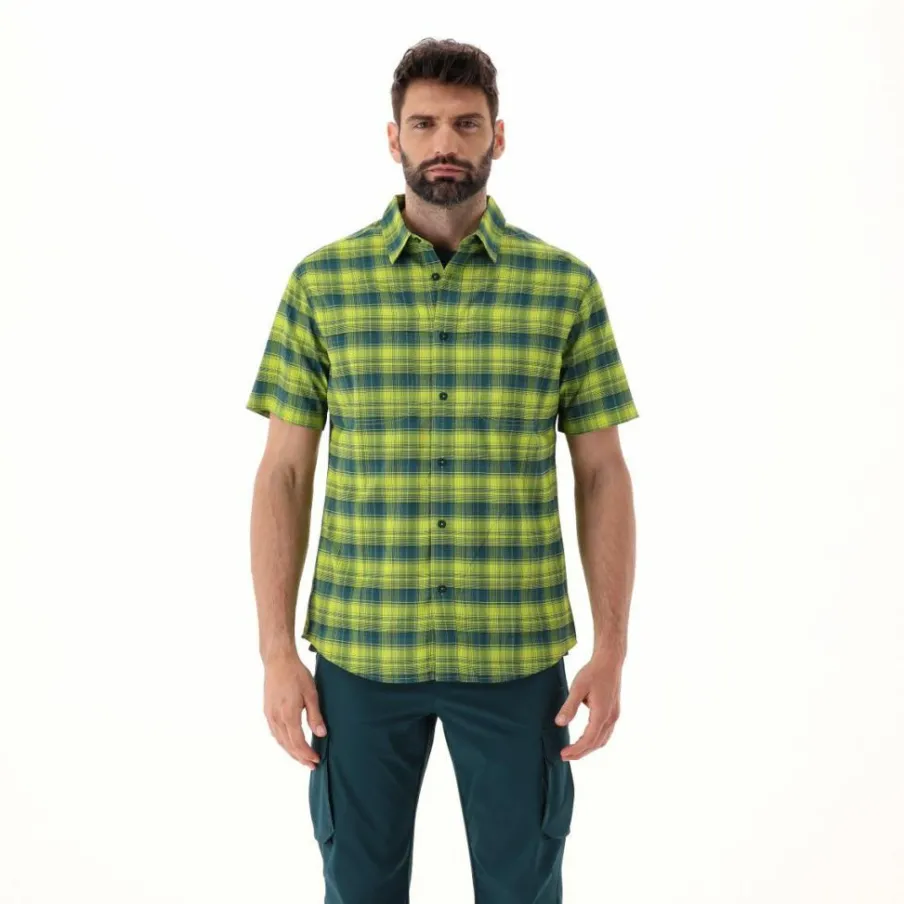 Uomo CMP Camicie^Camicia a maniche corte con fantasia Check da Uomo