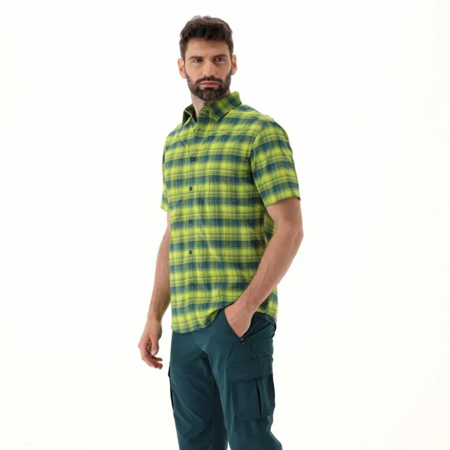 Uomo CMP Camicie^Camicia a maniche corte con fantasia Check da Uomo