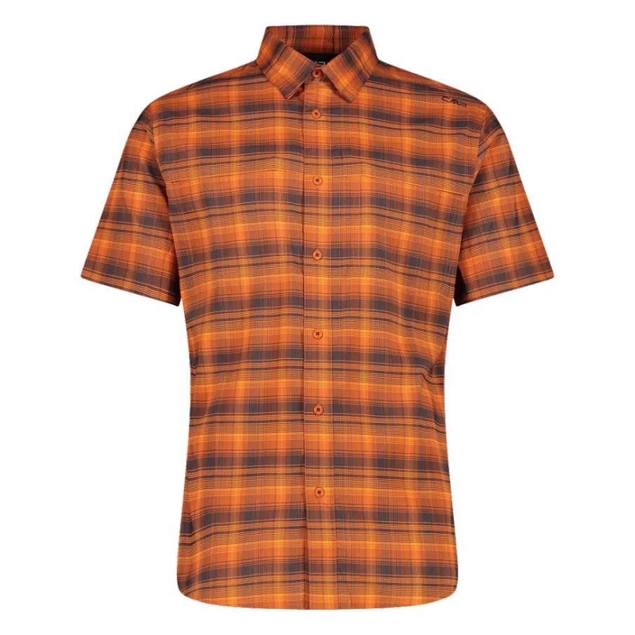 Uomo CMP Camicie^Camicia a maniche corte con fantasia Check da Uomo