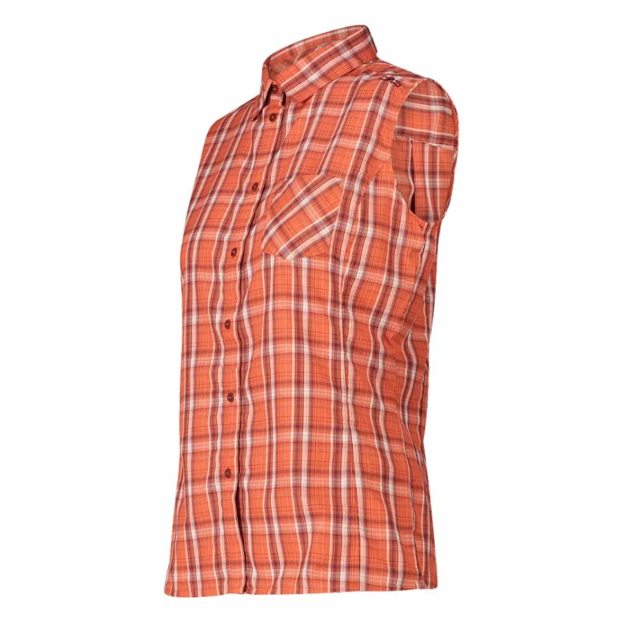 Donna CMP Camicie^Camicia fantasia check senza maniche da donna
