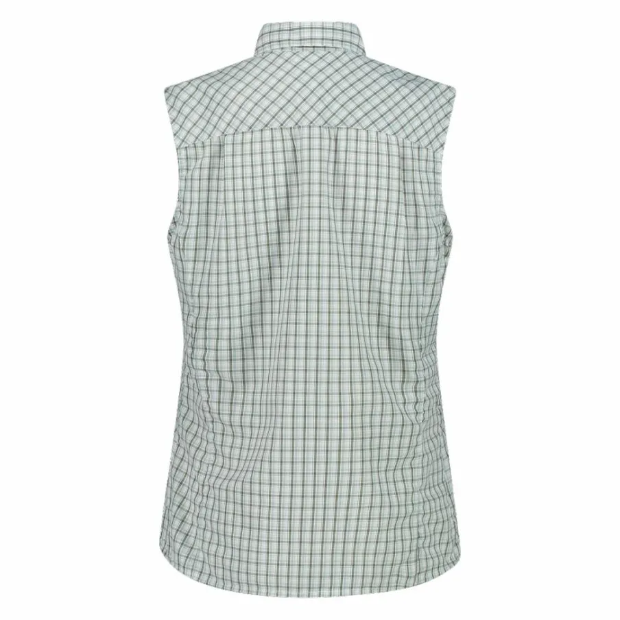 Donna CMP Camicie^Camicia fantasia check senza maniche da donna