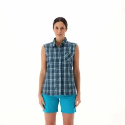 Donna CMP Camicie^Camicia fantasia check senza maniche da donna