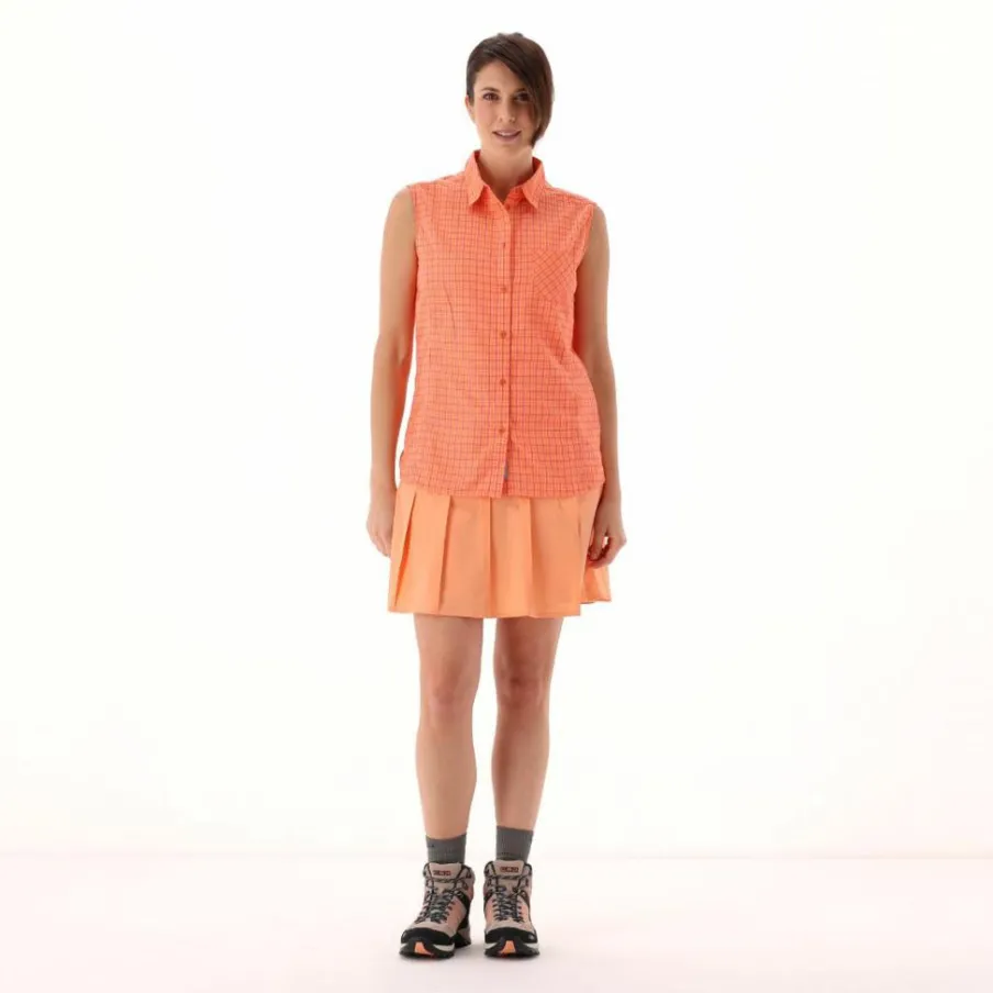 Donna CMP Camicie^Camicia fantasia check senza maniche da donna