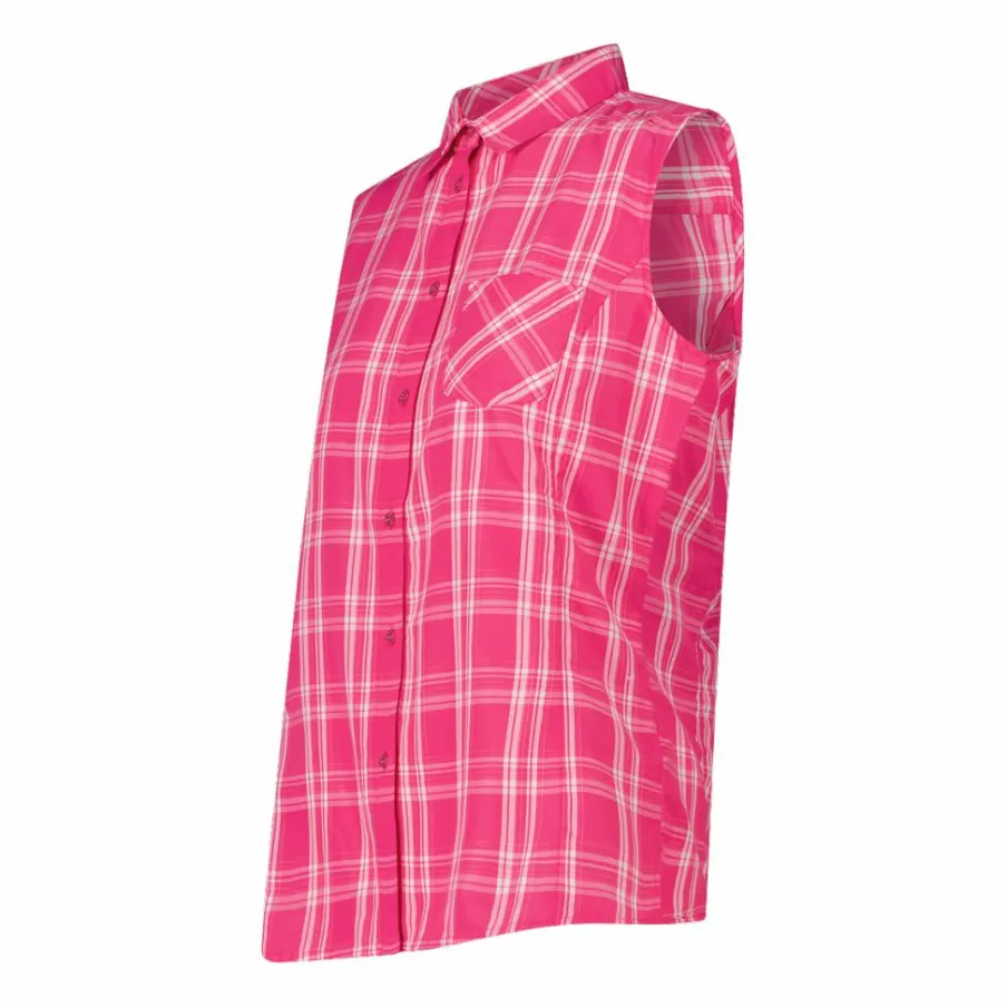 Donna CMP Camicie^Camicia fantasia check senza maniche da donna
