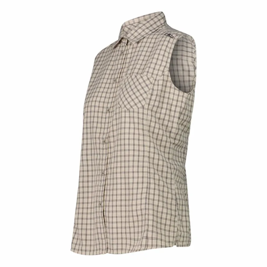 Donna CMP Camicie^Camicia fantasia check senza maniche da donna