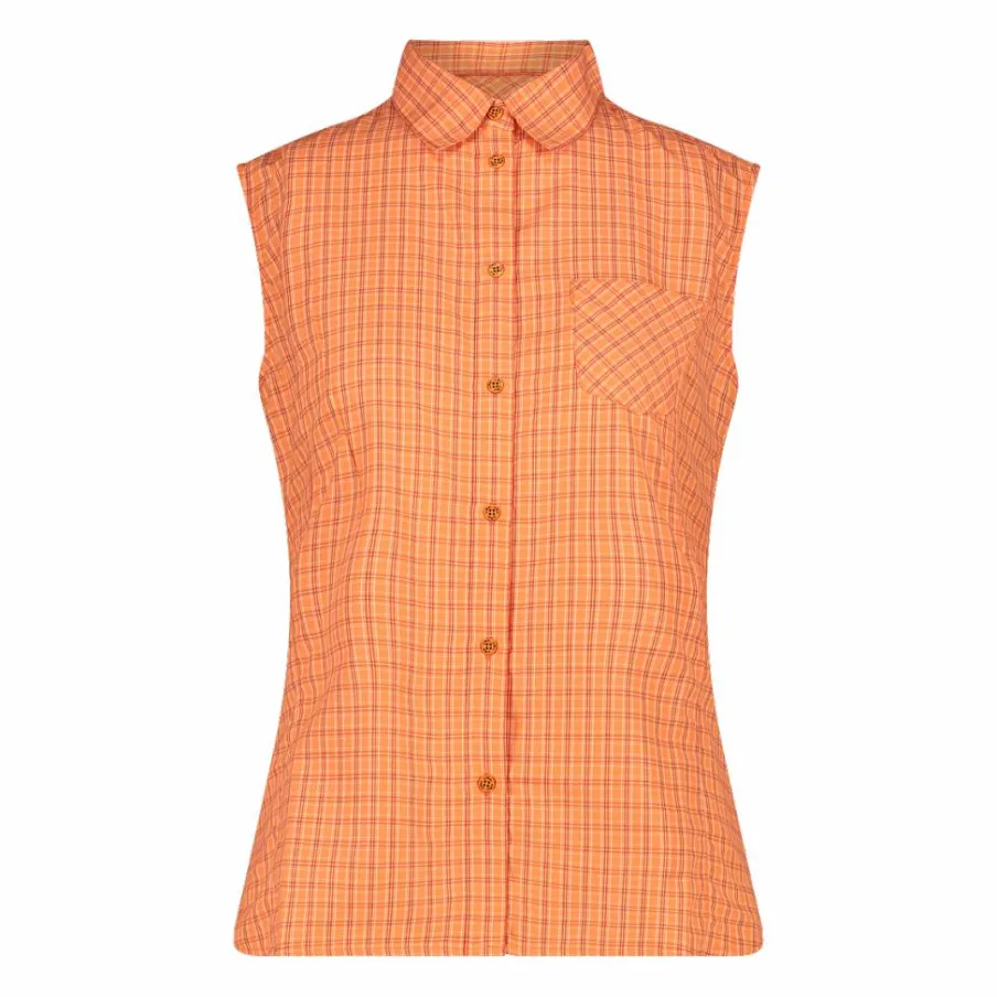 Donna CMP Camicie^Camicia fantasia check senza maniche da donna