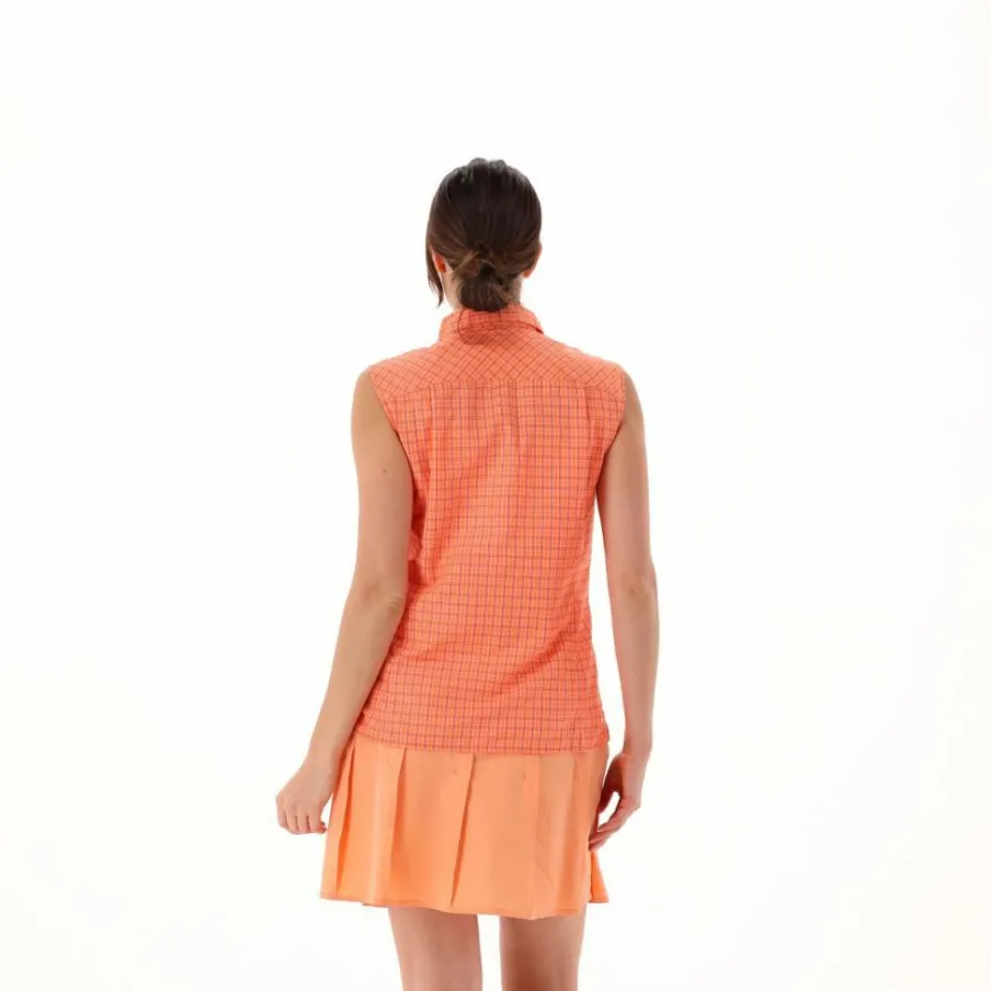 Donna CMP Camicie^Camicia fantasia check senza maniche da donna