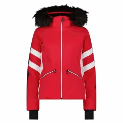 Donna CMP Giacche Sci|Giacche Invernali^Giacca da sci in twill con cappuccio staccabile con bordo in ecopelliccia da donna