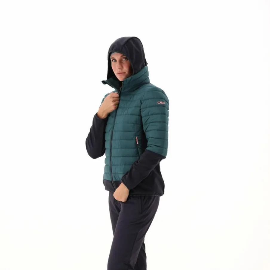 Donna CMP Giacche Imbottite E Piumini|Giacche Trekking^Giacca ibrida donna imbottita Unlimitech con PrimaLoft® Black ThermoPlume con cappuccio