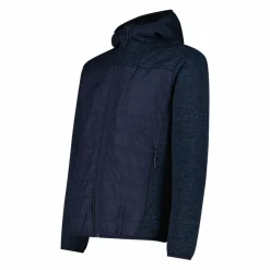 Uomo CMP Pile^Giacca ibrida in pile da uomo in Knit Tech melange con cappuccio