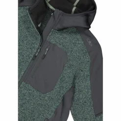 Uomo CMP Pile^Giacca in pile con zip da uomo in knit tech con cappuccio