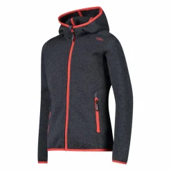CMP Pile E Felpe^Giacca in pile da bambina in knit-tech mélange con cappuccio