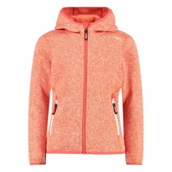 CMP Pile E Felpe^Giacca in pile da bambina in knit-tech mélange con cappuccio