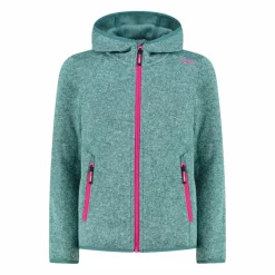 CMP Pile E Felpe^Giacca in pile da bambina in knit-tech mélange con cappuccio