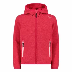 CMP Pile E Felpe^Giacca in pile da bambina in knit-tech mélange con cappuccio