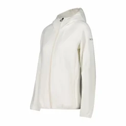 Donna CMP Pile^Giacca in pile da donna con cappuccio in knit tech melange