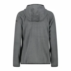 Donna CMP Pile^Giacca in pile da donna con cappuccio in knit tech melange