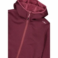 Donna CMP Pile^Giacca in pile da donna in knit tech melange con cappuccio