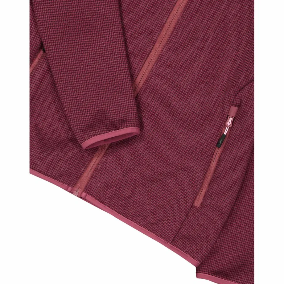 Donna CMP Pile^Giacca in pile da donna in knit tech melange con cappuccio