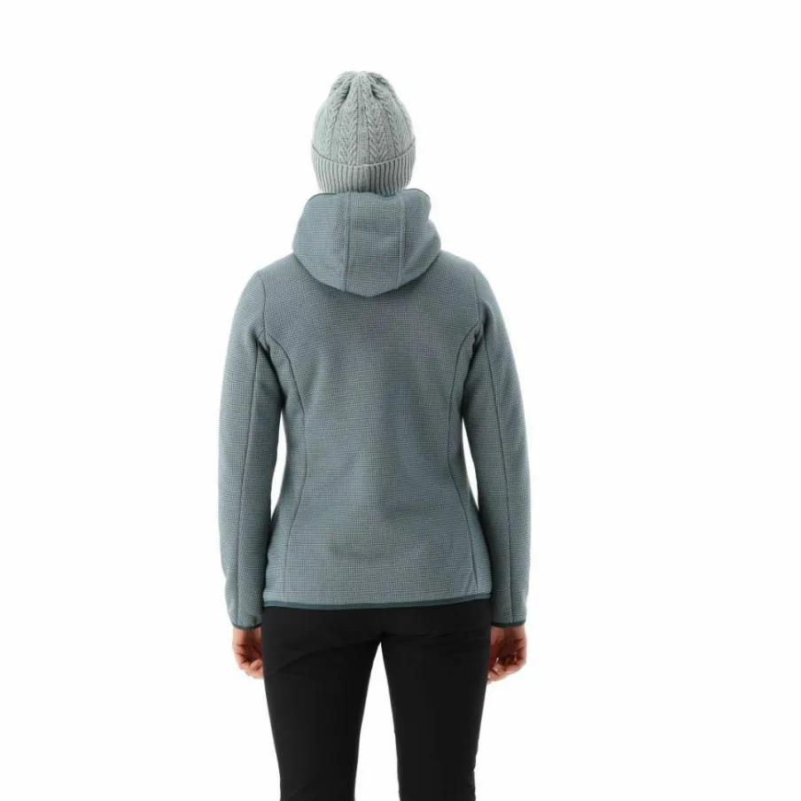 Donna CMP Pile^Giacca in pile da donna in knit tech melange con cappuccio