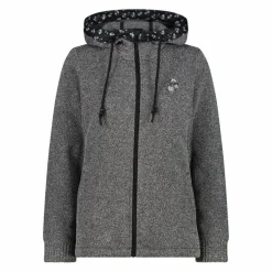 Donna CMP Pile^Giacca in pile da donna in knit tech con cappuccio con dettagli floreali
