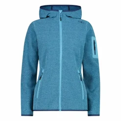 Donna CMP Pile^Giacca in pile da donna in knit-tech mélange con cappuccio