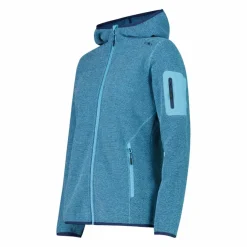 Donna CMP Pile^Giacca in pile da donna in knit-tech mélange con cappuccio