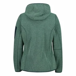 Donna CMP Pile^Giacca in pile da donna in knit-tech mélange con cappuccio