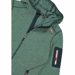 Donna CMP Pile^Giacca in pile da donna in knit-tech mélange con cappuccio