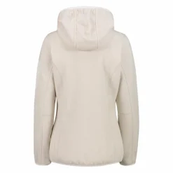 Donna CMP Pile^Giacca in pile da donna in knit-tech mélange con cappuccio