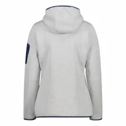 Donna CMP Pile^Giacca in pile da donna in knit-tech mélange con cappuccio