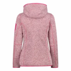 Donna CMP Pile^Giacca in pile da donna in knit-tech mélange con cappuccio
