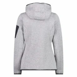 Donna CMP Pile^Giacca in pile da donna in knit-tech mélange con cappuccio