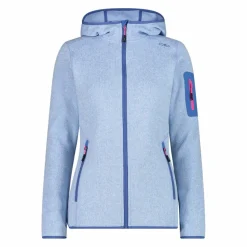 Donna CMP Pile^Giacca in pile da donna in knit-tech mélange con cappuccio