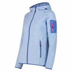 Donna CMP Pile^Giacca in pile da donna in knit-tech mélange con cappuccio