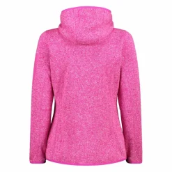 Donna CMP Pile^Giacca in pile da donna in knit-tech mélange con cappuccio