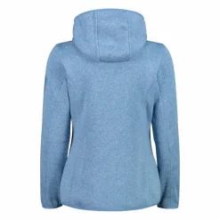 Donna CMP Pile^Giacca in pile da donna in knit-tech mélange con cappuccio