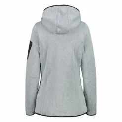 Donna CMP Pile^Giacca in pile da donna in knit-tech mélange con cappuccio