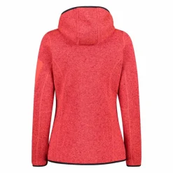 Donna CMP Pile^Giacca in pile da donna in knit-tech mélange con cappuccio