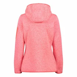 Donna CMP Pile^Giacca in pile da donna in knit-tech mélange con cappuccio