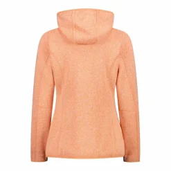 Donna CMP Pile^Giacca in pile da donna in knit-tech mélange con cappuccio