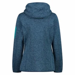 Donna CMP Pile^Giacca in pile da donna in knit-tech mélange con cappuccio