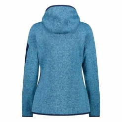 Donna CMP Pile^Giacca in pile da donna in knit-tech mélange con cappuccio
