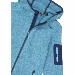 Donna CMP Pile^Giacca in pile da donna in knit-tech mélange con cappuccio