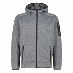 Uomo CMP Pile^Giacca in pile da uomo in knit-tech mélange con cappuccio