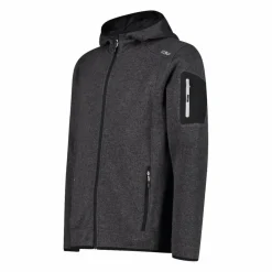 Uomo CMP Pile^Giacca in pile da uomo in knit-tech mélange con cappuccio