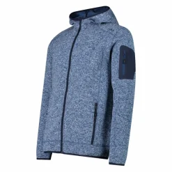 Uomo CMP Pile^Giacca in pile da uomo in knit-tech mélange con cappuccio