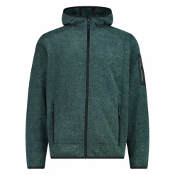 Uomo CMP Pile^Giacca in pile da uomo in knit-tech mélange con cappuccio