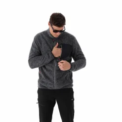 Uomo CMP Pile^Giacca in pile HighLoft da uomo con tasca termoapplicata melange